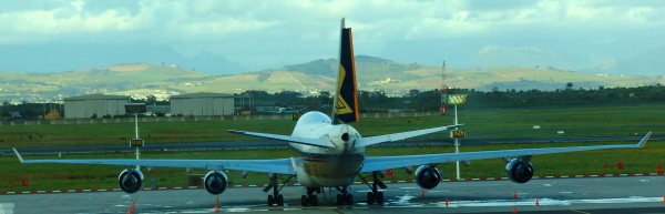 Singapore Airlines cargo plane at Cape Town International Airport