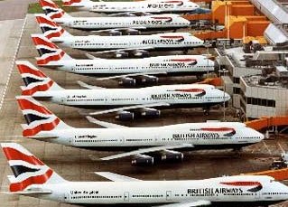 British Airways planes lineup