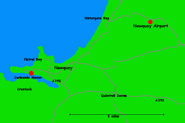 Newquay map airport