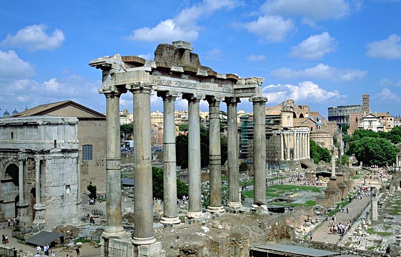 Temple of Saturn in Rome, Italy