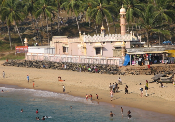 Kovalam Juma Masjid on Kovalam beach